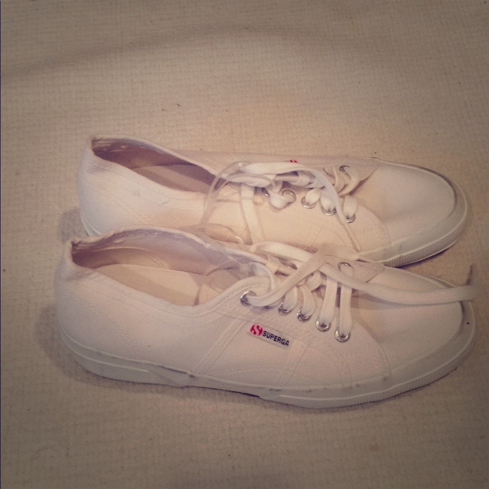 New Superga white platforms Size 7.5